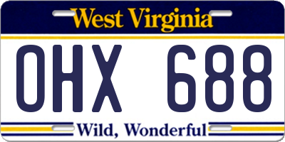 WV license plate OHX688
