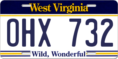 WV license plate OHX732
