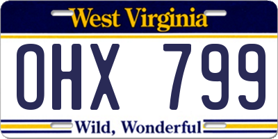 WV license plate OHX799