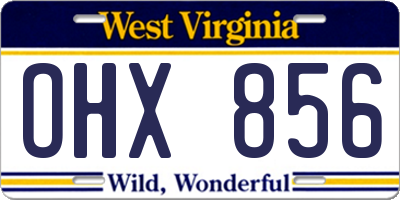 WV license plate OHX856