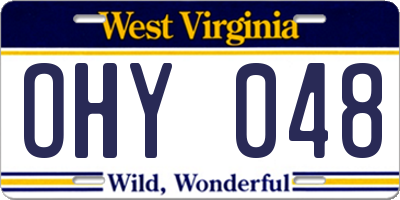 WV license plate OHY048
