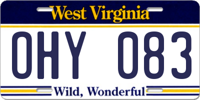 WV license plate OHY083