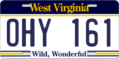 WV license plate OHY161