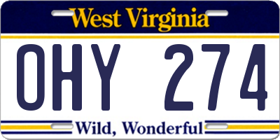 WV license plate OHY274