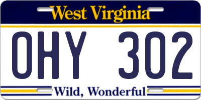 WV license plate OHY302