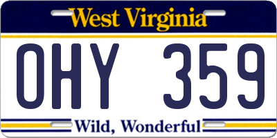 WV license plate OHY359