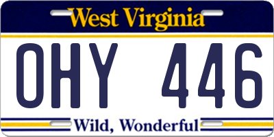 WV license plate OHY446