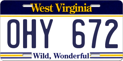 WV license plate OHY672