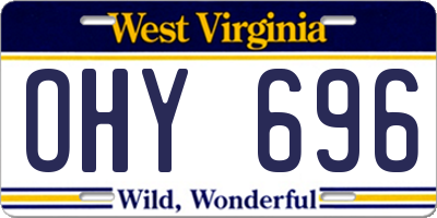 WV license plate OHY696