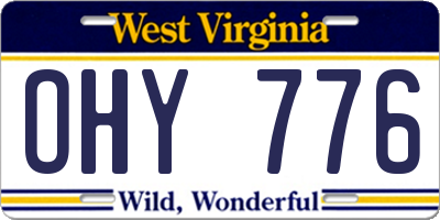 WV license plate OHY776