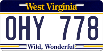 WV license plate OHY778