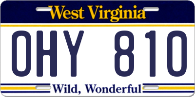 WV license plate OHY810