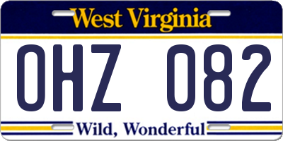 WV license plate OHZ082