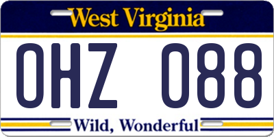 WV license plate OHZ088