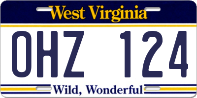 WV license plate OHZ124