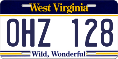 WV license plate OHZ128