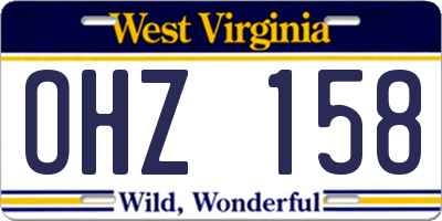 WV license plate OHZ158