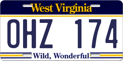 WV license plate OHZ174