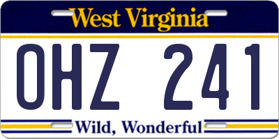 WV license plate OHZ241