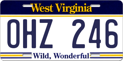WV license plate OHZ246