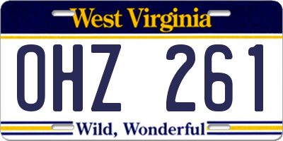 WV license plate OHZ261