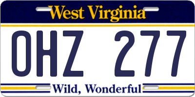 WV license plate OHZ277