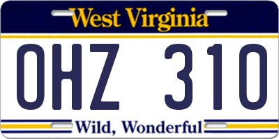 WV license plate OHZ310