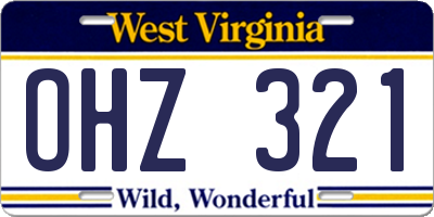 WV license plate OHZ321
