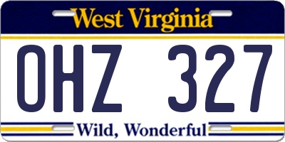 WV license plate OHZ327