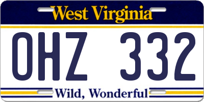 WV license plate OHZ332