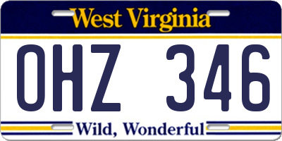 WV license plate OHZ346
