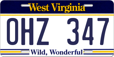 WV license plate OHZ347