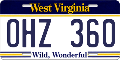 WV license plate OHZ360