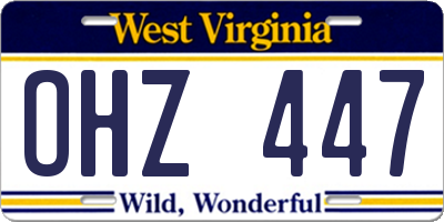 WV license plate OHZ447