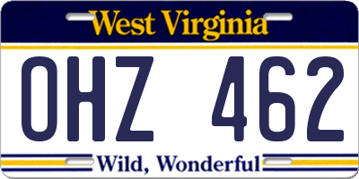 WV license plate OHZ462