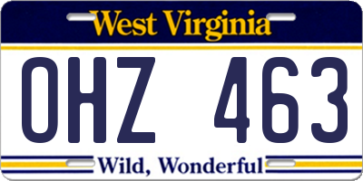 WV license plate OHZ463