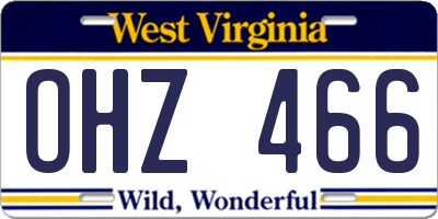 WV license plate OHZ466