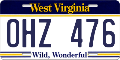 WV license plate OHZ476