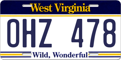 WV license plate OHZ478