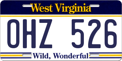 WV license plate OHZ526