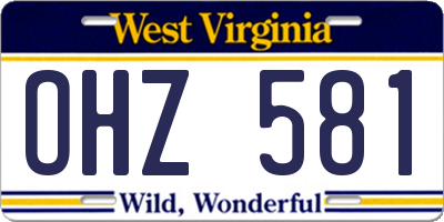 WV license plate OHZ581