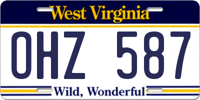 WV license plate OHZ587