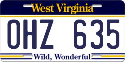 WV license plate OHZ635