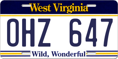 WV license plate OHZ647