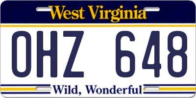 WV license plate OHZ648