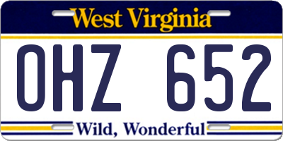 WV license plate OHZ652