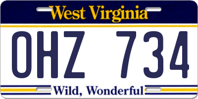 WV license plate OHZ734