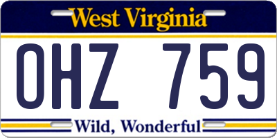WV license plate OHZ759