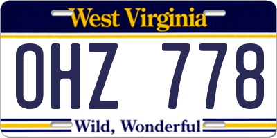 WV license plate OHZ778