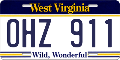 WV license plate OHZ911